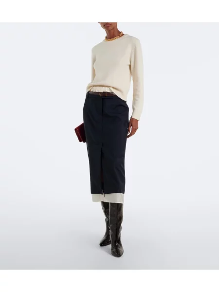 Pulover Extreme Cashmere din cașmir alb