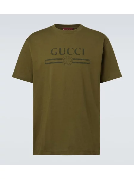 Tricou Gucci din jerseu verde