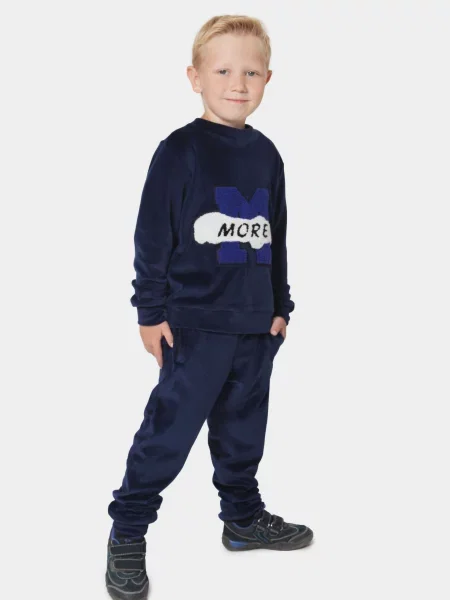 Велюровий Дитячий Спортивний костюм Timbo синій