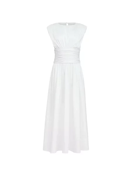 Sukienka midi Toccin z falbankami garniturowa biała
