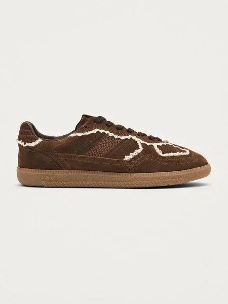 Alohas Crochet sneakers pentru femei din piele întoarsă maro