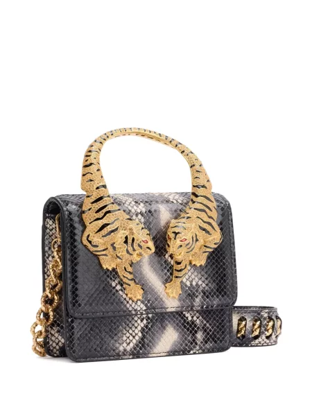 Mini kabelka Roberto Cavalli s tygřím vzorem černá