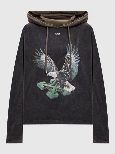 Худі з принтом Eagle Arrow Off-white сіре
