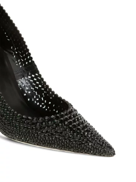 Pantofi cu toc Rene Caovilla de cristal negru