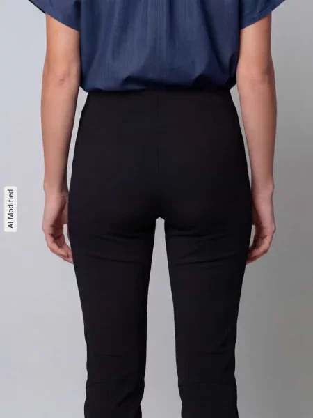 Krój regular fit Wąskie spodnie z dodatkiem wełny model SABRINA' Seductive czarne