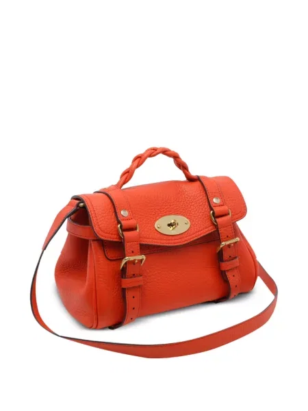 Bőr shopper táska Mulberry narancsszínű