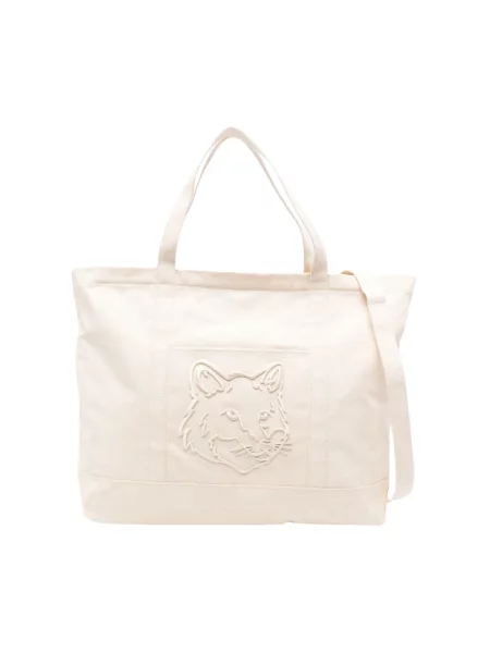 Shopperka Maison Kitsune beżowa
