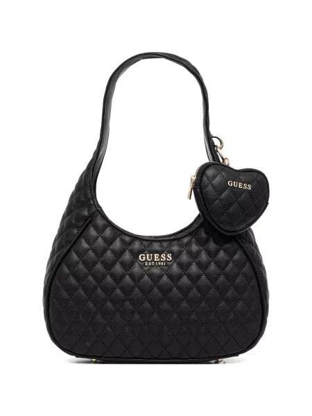 Geantă shopper Guess cu autograf negru