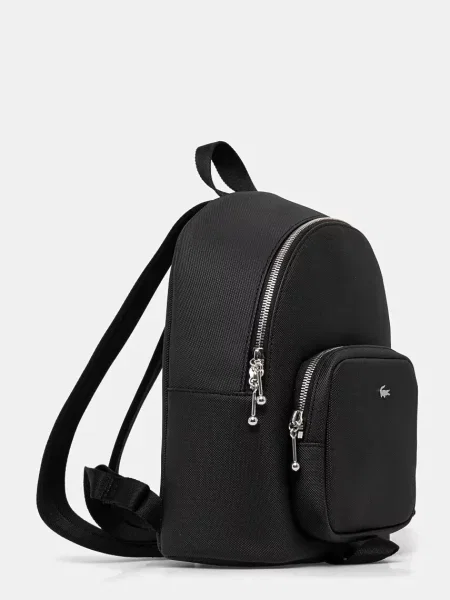 Однотонный маленький рюкзак Lacoste черный