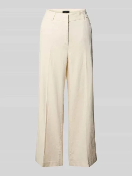 Chinosy z mieszanka lnu z kanty model CALIFORNIA' Cambio beżowe