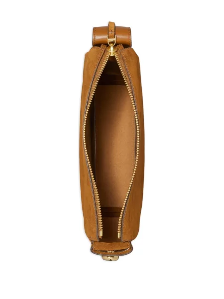 Geantă Tory Burch din piele de căprioară maro