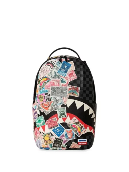 Rucsac Sprayground în carouri cu imagine negru