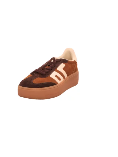 Sneakersy Back70 sznurowane skórzane brązowe