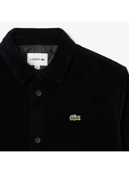 Lacoste Pikowana Koszula Wierzchnia Z Sztruksu czarna
