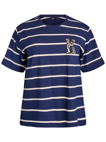 Zizzi Tricou EOFELIA bleumarin / maro galben