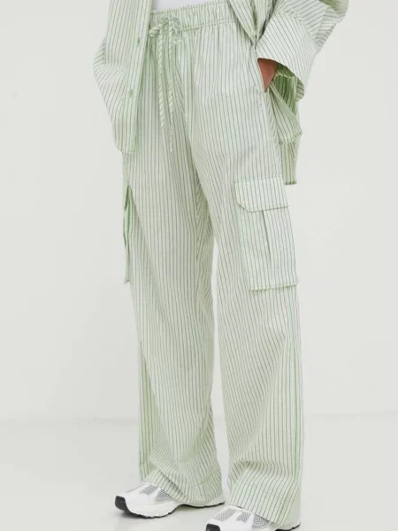 Stine Goya pantaloni de Fatuna drept high waist verde