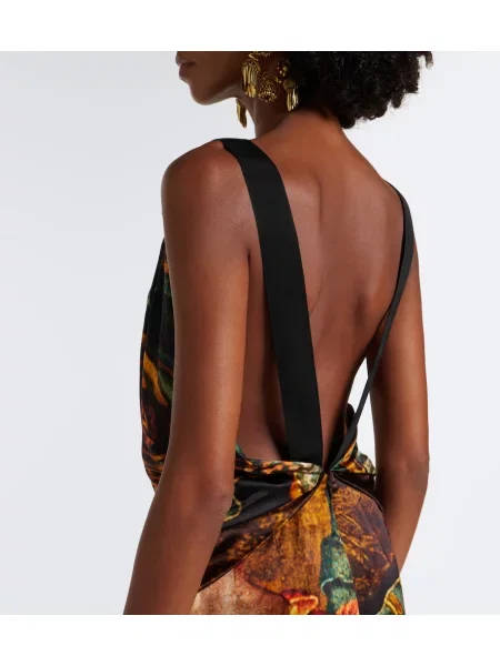Rochie Dries Van Noten din satin cu imagine drapată