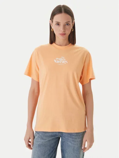 HUGO T-Shirt Vintage pomarańczowy