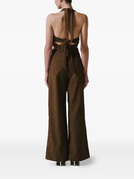 Top Baobab cu strasuri cu gât halter maro