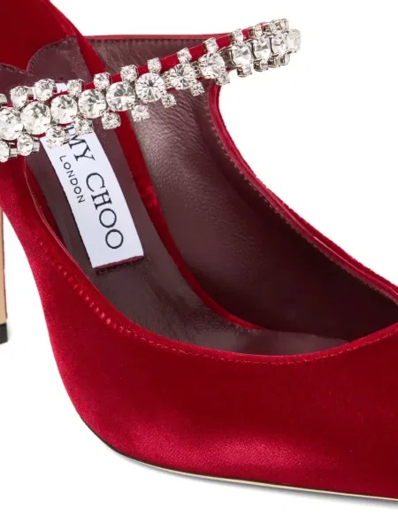 Papuci tip mules Jimmy Choo de cristal roșu