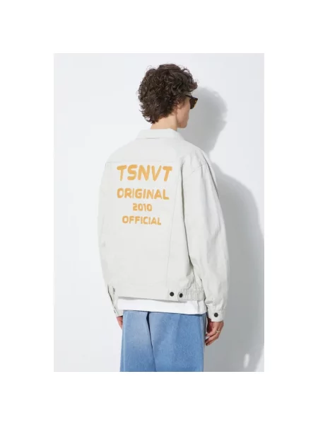Thisisneverthat kurtka jeansowa Trucker przejściowa oversize szary