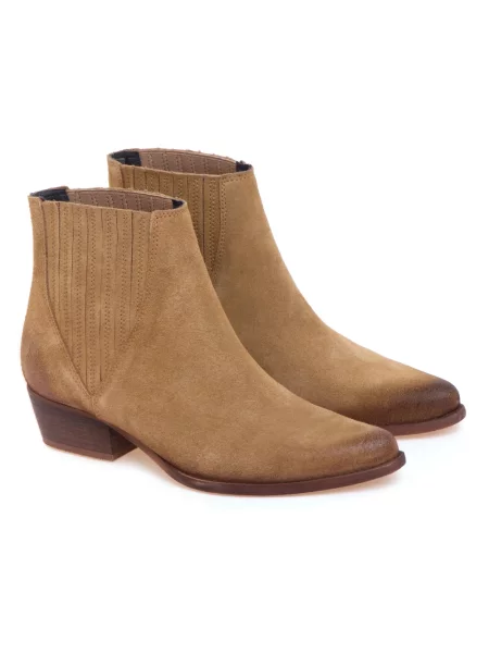 Buty do kostki Felmini skórzane brązowe