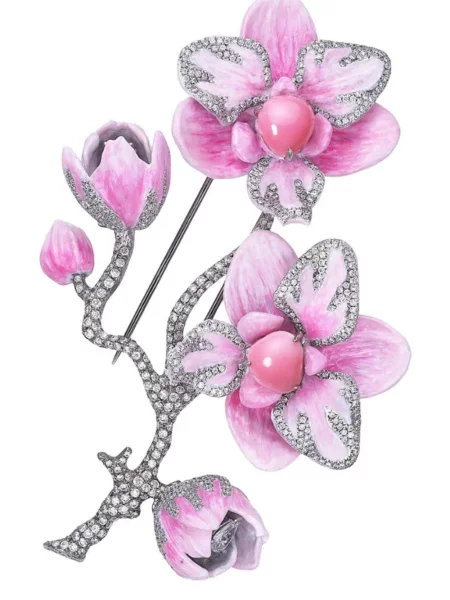 Brosa Saboo Fine Jewels cu perle cu model floral