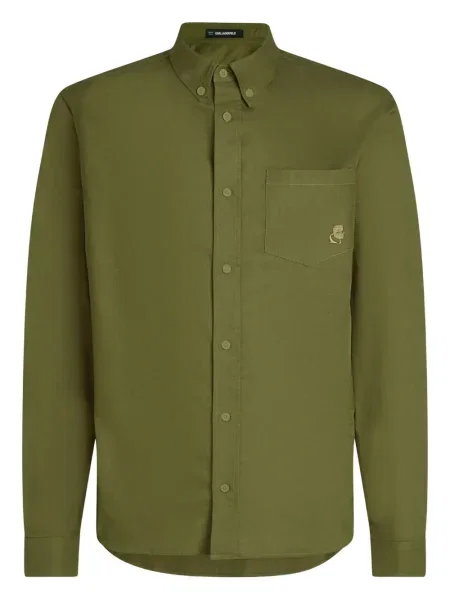 Cămașă Karl Lagerfeld cu broderie verde