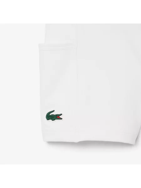 Lacoste Sukienka Sport Z Kołnierzykiem Polo Bez Rękawów Slim Fit biała