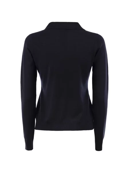 Tricou polo Weekend Max Mara de lână albastru