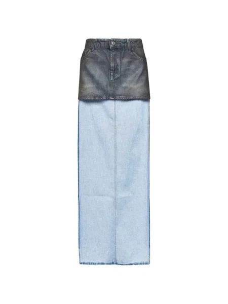 Fustă din denim 7 For All Mankind albastru