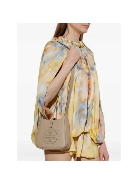 Torebka crossbody Tory Burch skórzana brązowa