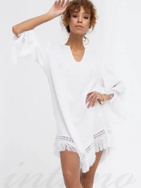 Легкая короткая туника біла