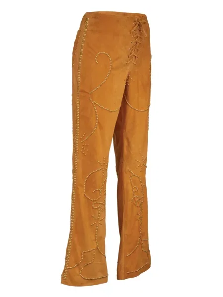 Pantaloni Dancassab evazate portocaliu