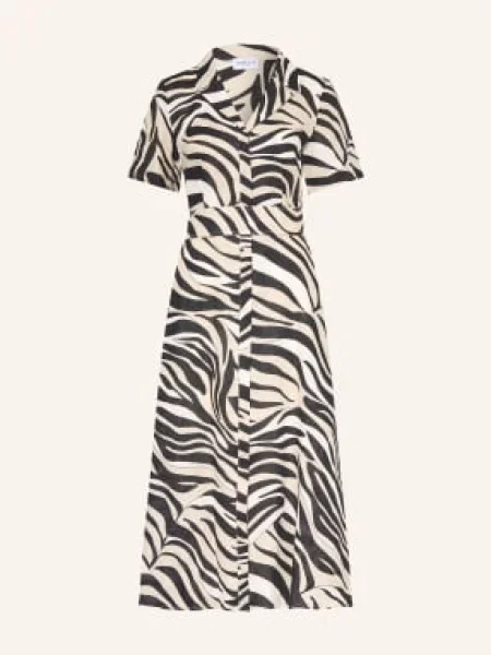 Marella Sukienka Lniana Mlspacche schwarz biała