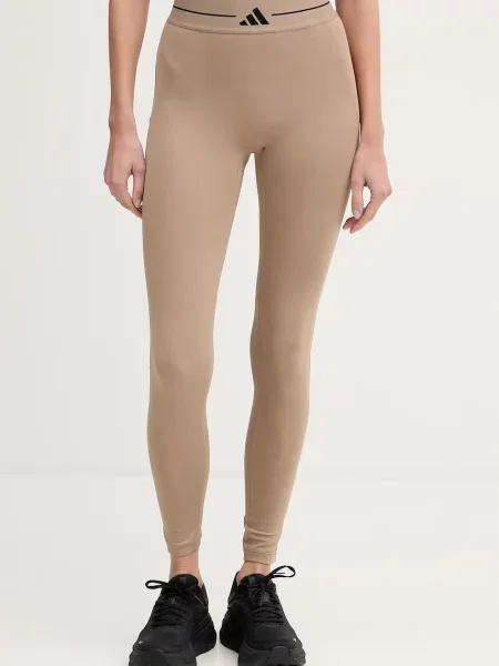 Adidas Performance legginsy treningowe Hyperglam beżowe