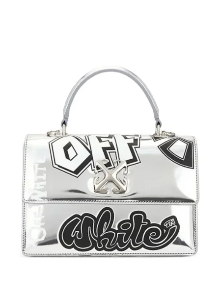 Geantă Off-white cu imagine alb