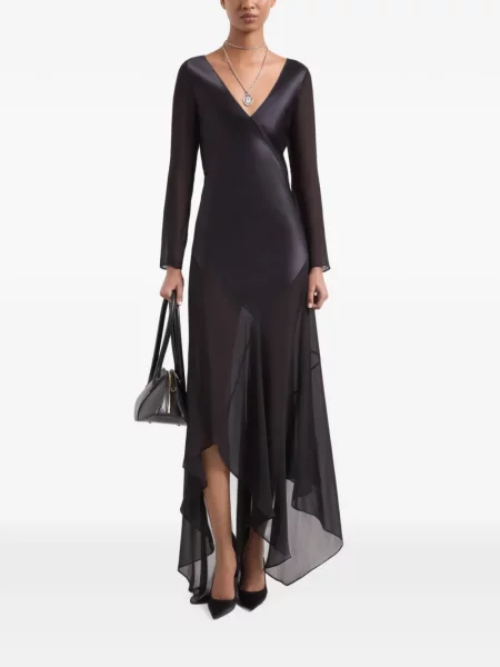 Lung rochie maxi Nina Ricci asimetrică negru