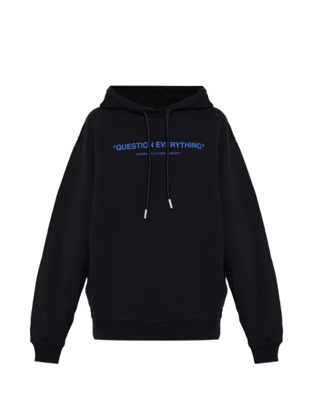 Hanorac cu glugă Off-white cu imagine alb