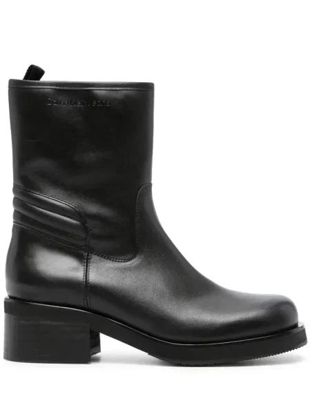 Botine Calvin Klein Jeans din piele biker negru