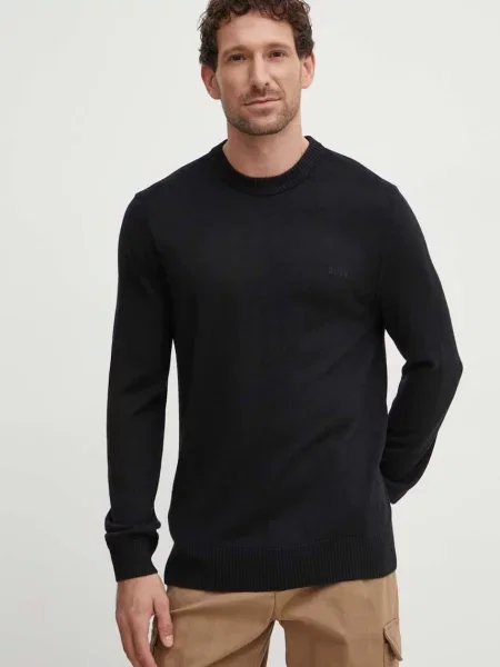 BOSS Pulover Avac' negru