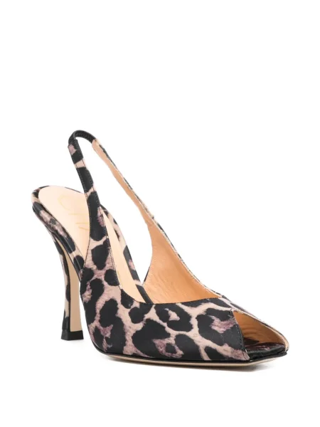 Sandale Chantal cu imagine cu model leopard slingback maro