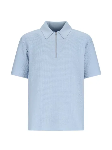 Tricou polo Jil Sander tricotate albastru