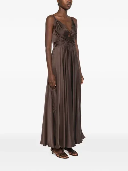 Rochie maxi Zimmermann cu volane maro