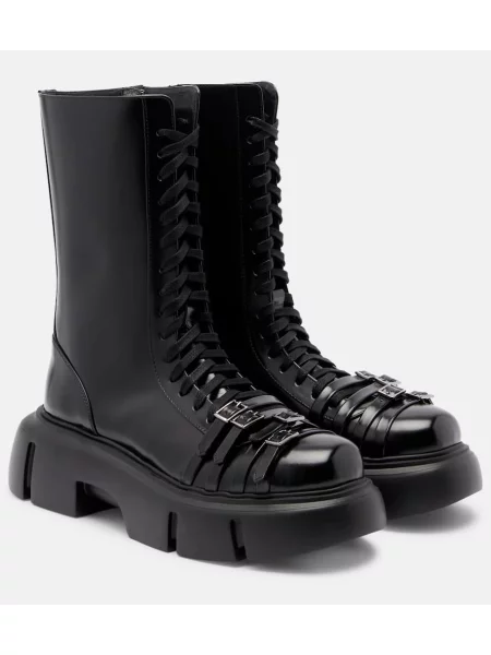 Botine Simone Rocha din piele cu platformă negru