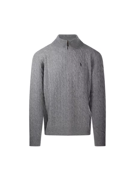 Kardigan Ralph Lauren ze stójką szary