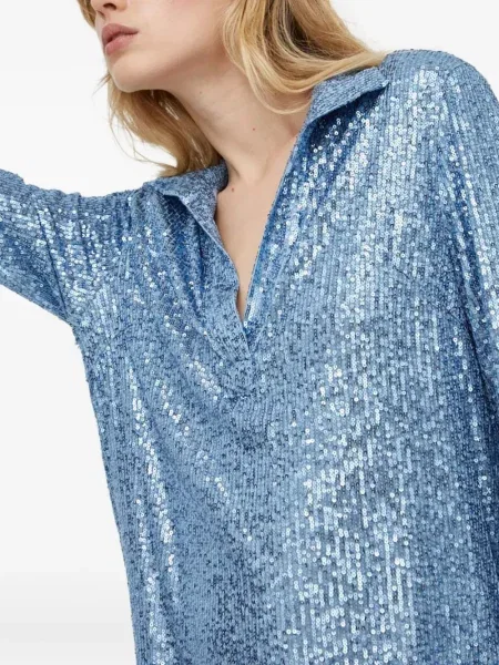 Odgovarati mini haljina Day Birger Et Mikkelsen sa šljokicama plava