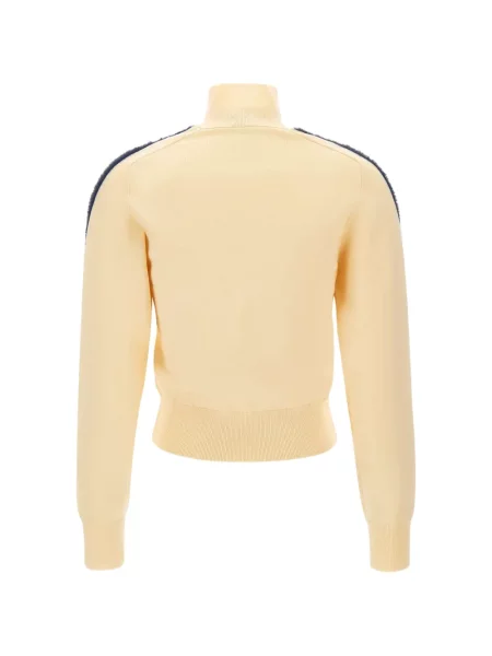 Dzianinowy sweter Adidas z dekoltem w serek do biegania niebieski