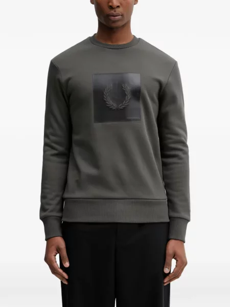Hanorac Fred Perry cu aplicații verde