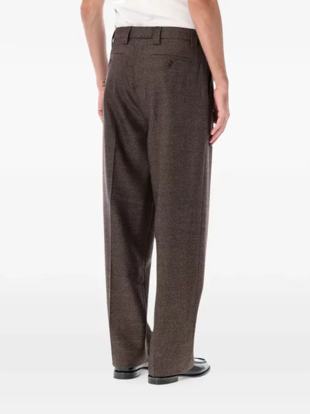 Pantaloni Mfpen din țesătură twill maro
